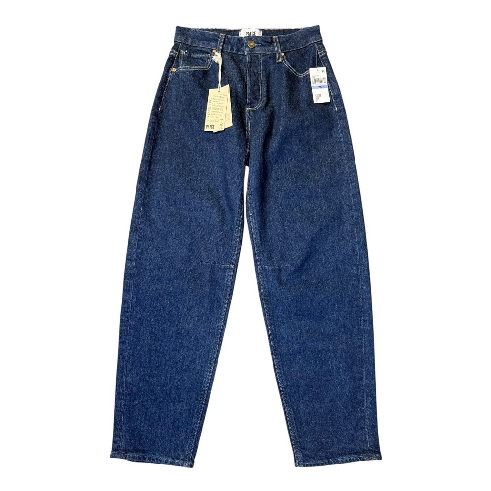 PAIGE‎ Alexis Barrel Leg Jeans Dark Wash Casa Organic Cotton High Rise Size 2 25